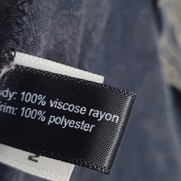 Vintage y2k black brown boho babydoll satin trim tie back party going out top xs - Picture 4 of 7